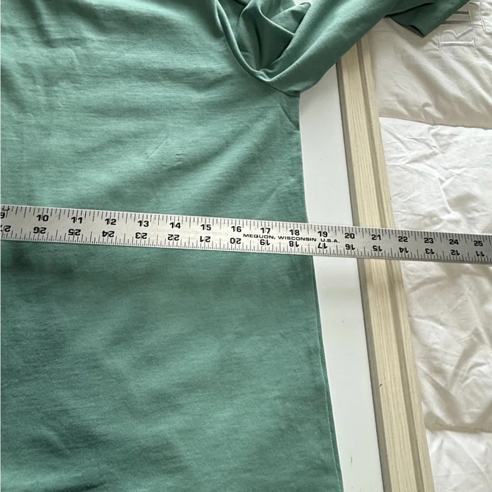 J Crew | 100% Cotton Green Puff-sleeve Button-Back Top | Size Small